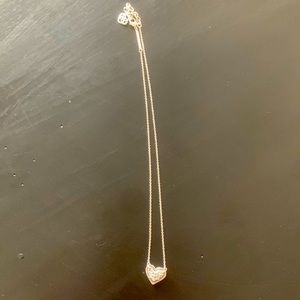 Kendra Scott Necklace - silver drusy heart
